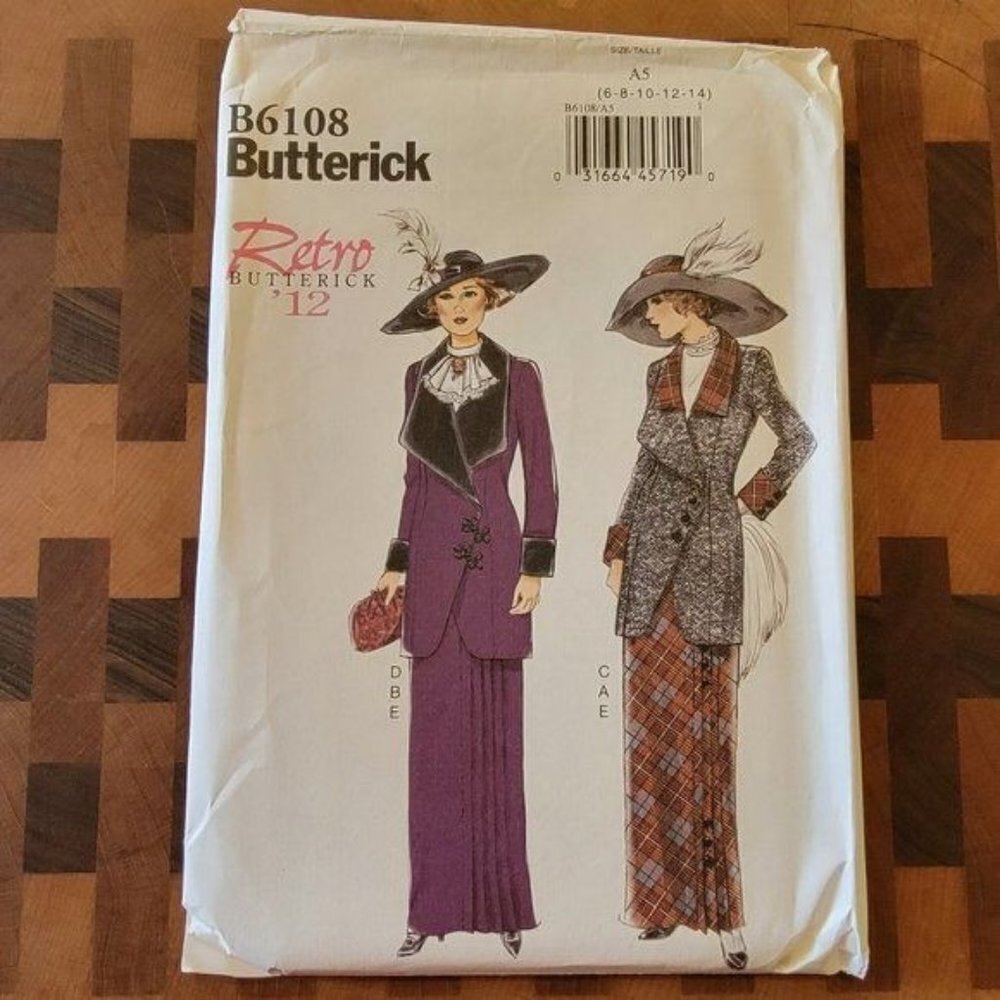 Butterick 6108 - Uncut - 1912 Vintage Reproduction - Sizes 6-14